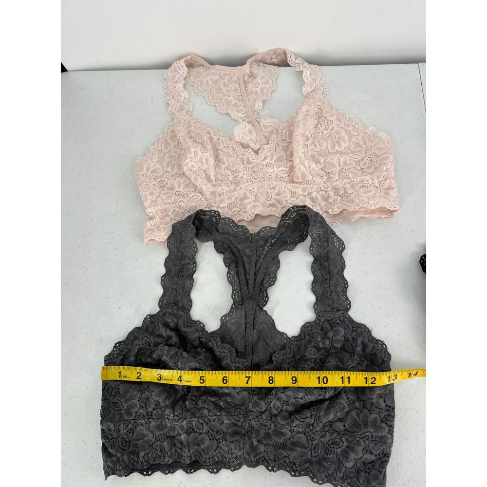 Felina Women Size M Floral Lace Racerback Bralettes Black Pink Gray Lot - Picture 11 of 16